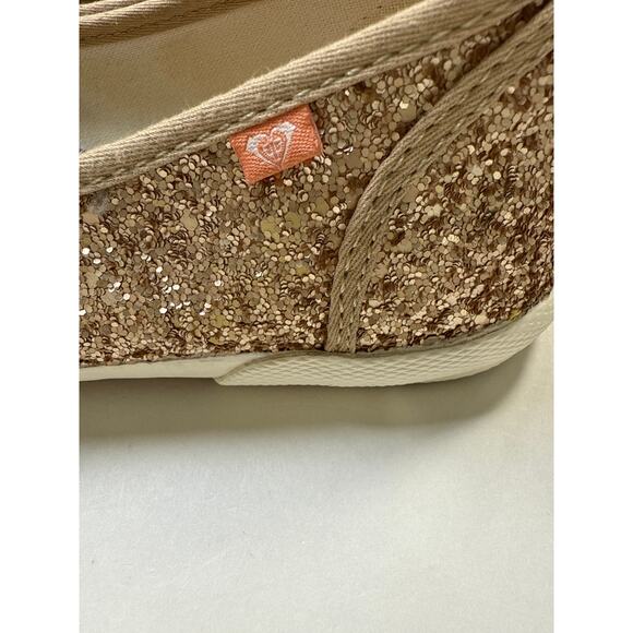 Roxy Womens Gold Glitter Drifter Slip On Sneakers Size 8 Rockabilly Y2K McBling - Picture 4 of 10